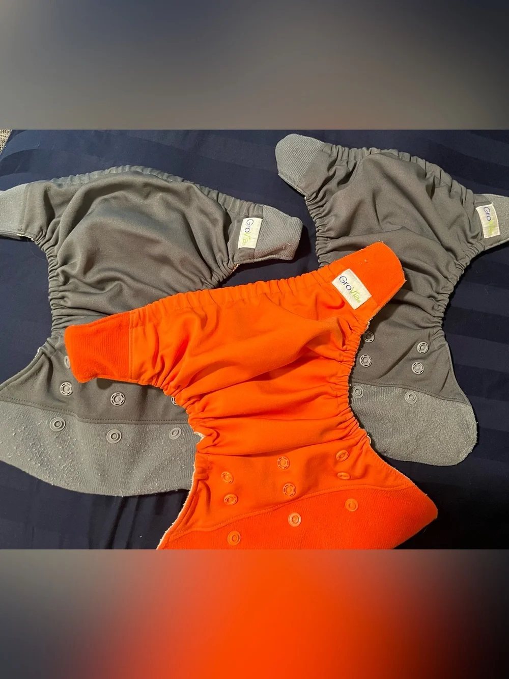 3 Reusable diaper covers & 4 inserts. Grovia.